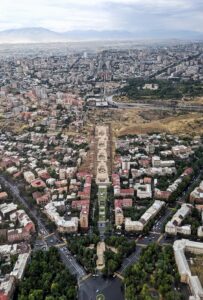 Cascade yerevan helicopter view