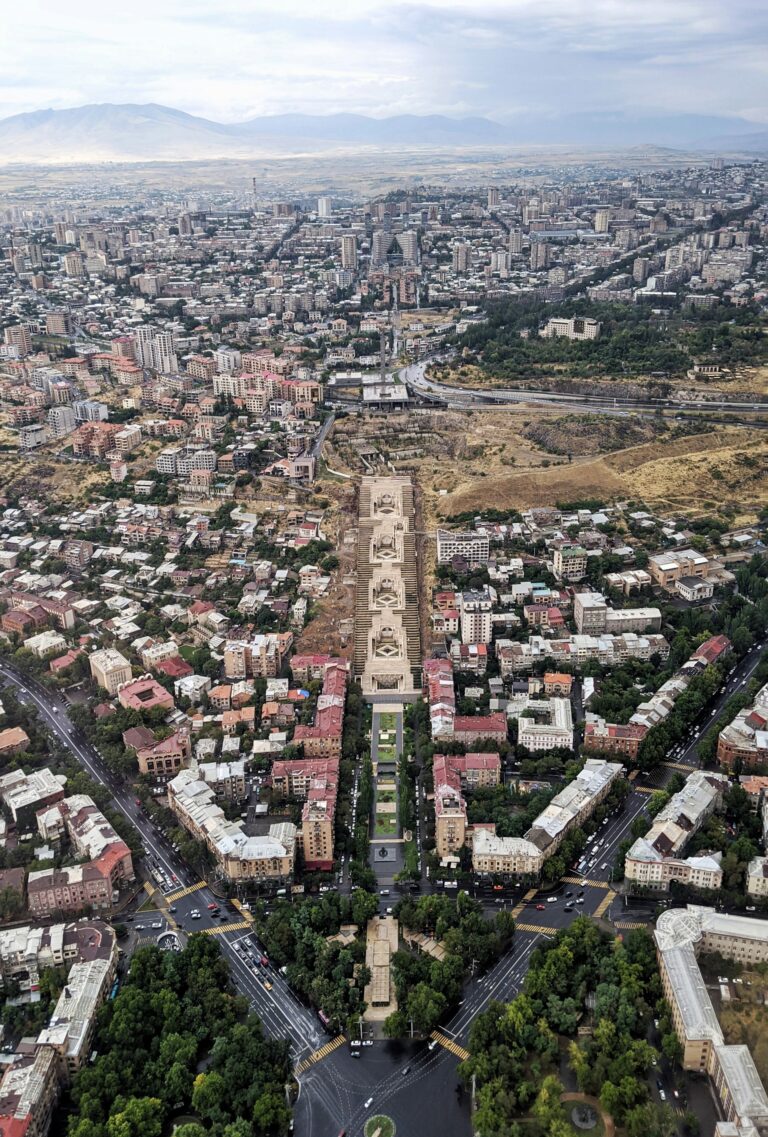 Cascade yerevan helicopter view