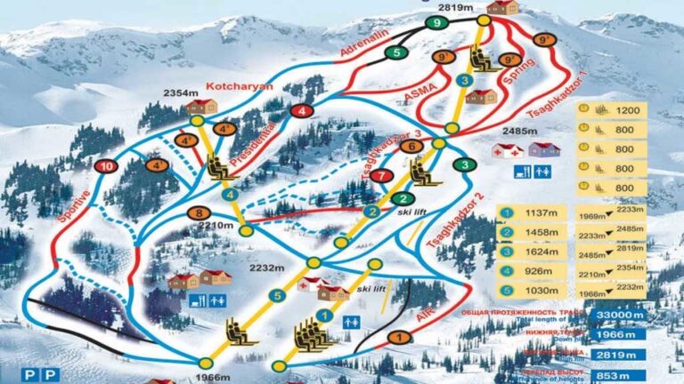 Tsaghkadzor ski resort map